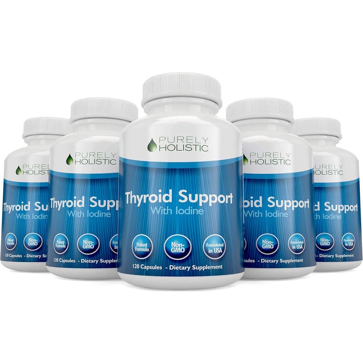 Purely Holistic Thyroid Support Supplement with Iodine - 120 Capsules - Suppviv