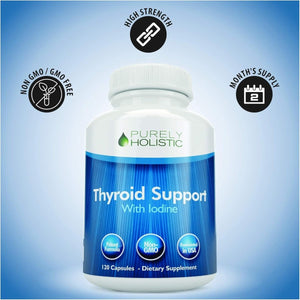 Purely Holistic Thyroid Support Supplement with Iodine - 120 Capsules - Suppviv