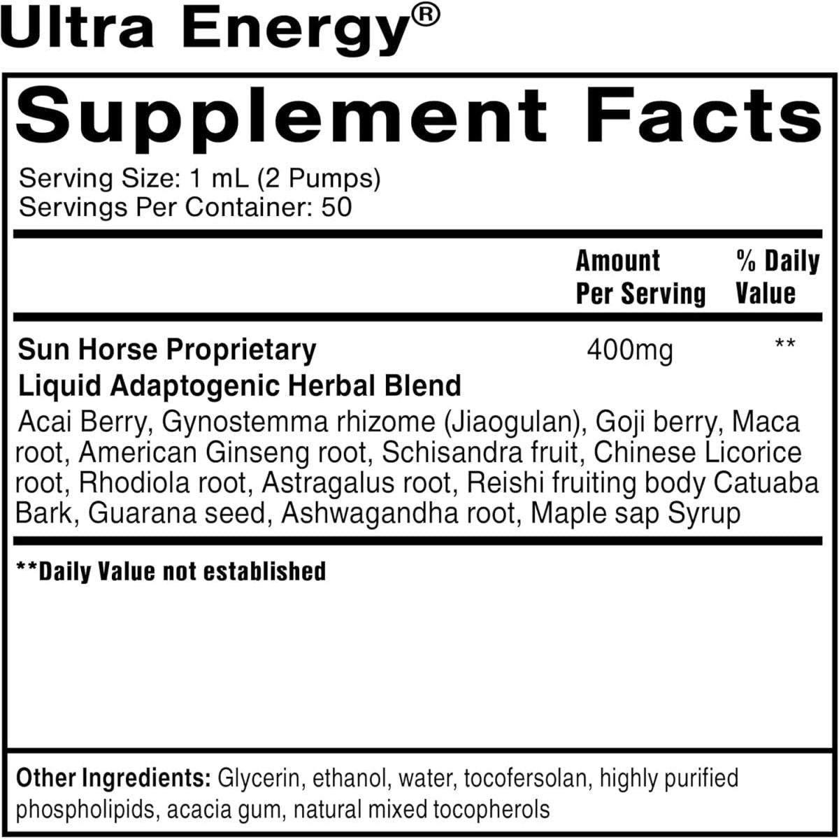 Quicksilver Scientific Ultra Energy - Liposomal Adaptogenic Adrenal, Energy + Cognitive Support Supplement (1.7Oz / 50Ml) - Suppviv