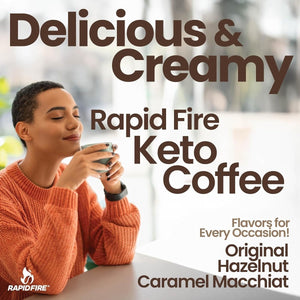 Rapidfire Keto Coffee Instant Coffee Mix, Caramel Macchiato Flavor, 7.93 Ounce (255G), 15 Servings - Suppviv