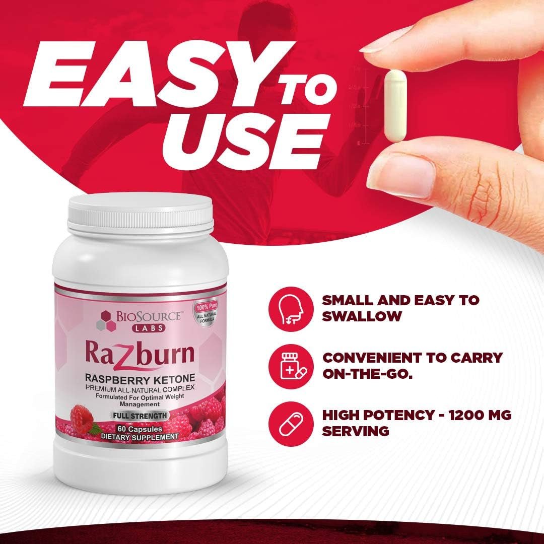 Razburn – Premium Thermogenic Complex Pills with Caffeine, & Green Tea 60 Capsules - Suppviv