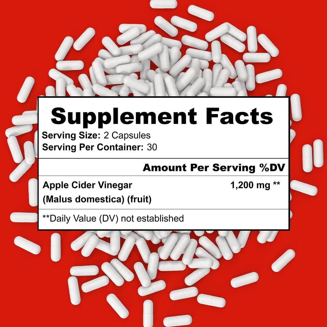 Reduce Abdominal Fat - Apple Cider Vinegar Capsules - Best for Weight Loss - Suppviv