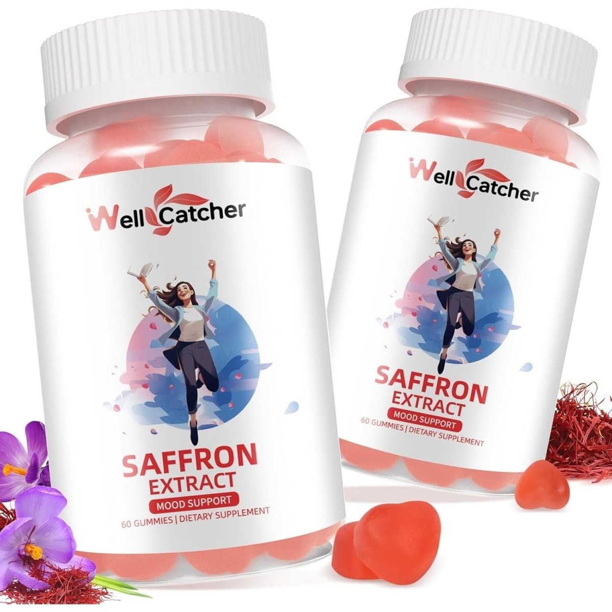 Saffron Gummies for Adults Kids - Organic Saffron Extract Supplement for Men & Women 30 Days Supply - Suppviv