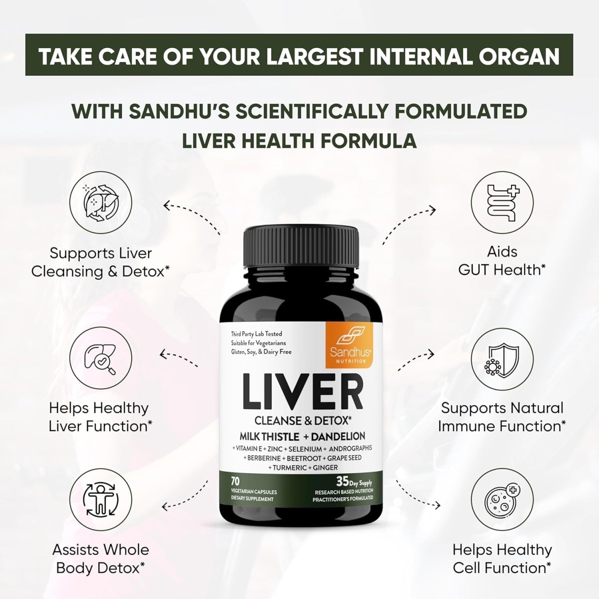 Sandhu'S Liver Renew Cleanse Detox, Repair & Support |70 Capsules| - Suppviv