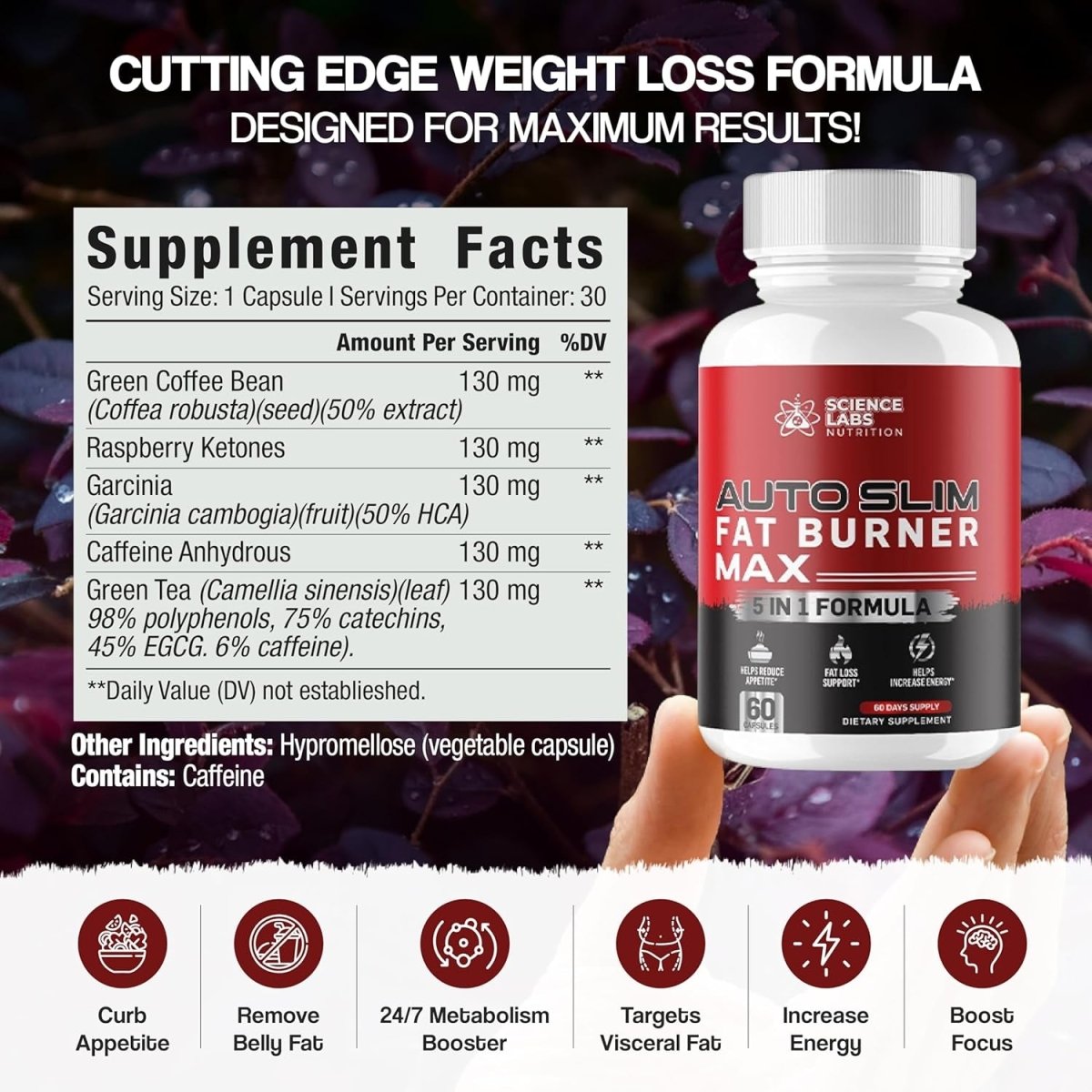 Science Labs | Auto Slim Weight Loss Pills for Women & Men | 60 Capsules - Suppviv