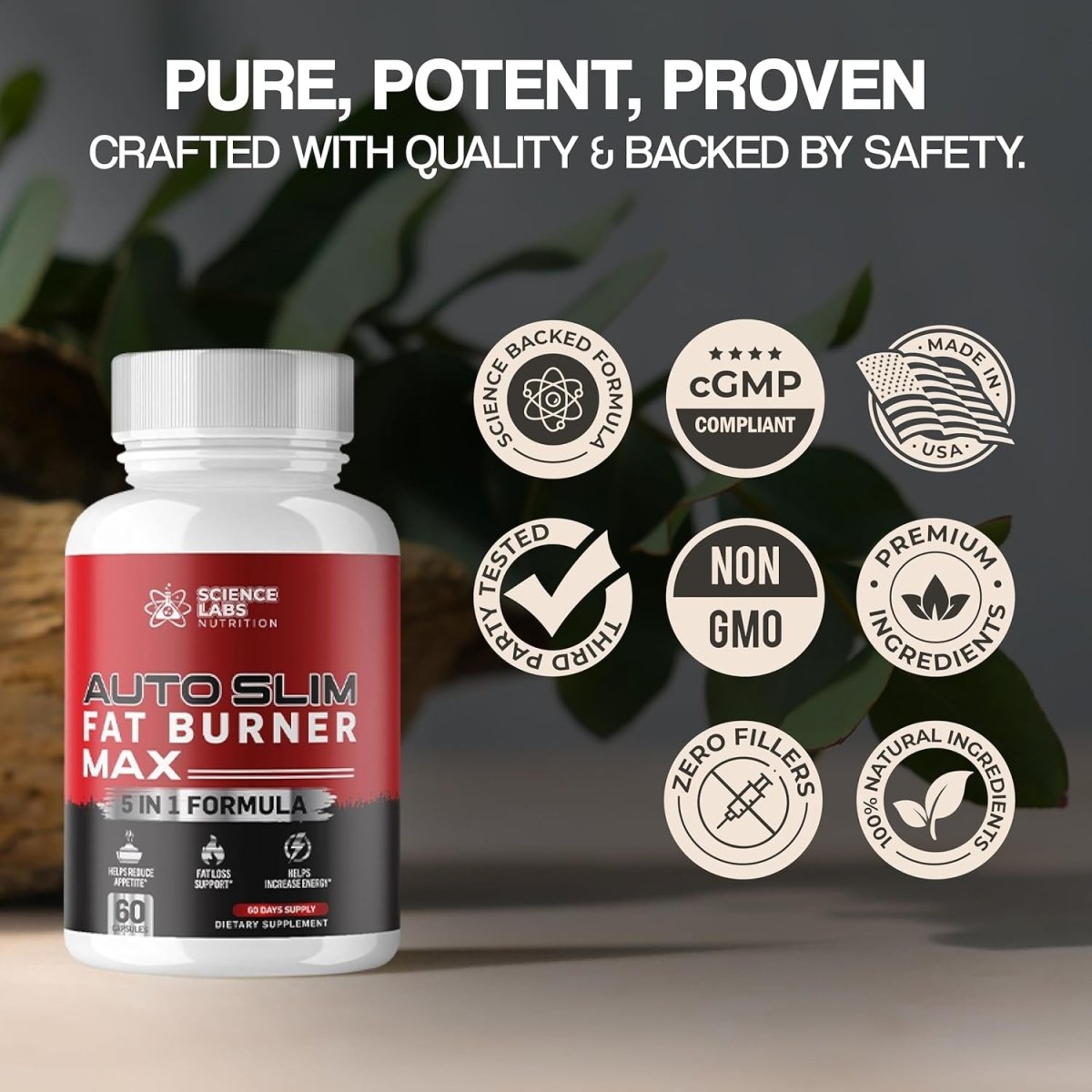 Science Labs | Auto Slim Weight Loss Pills for Women & Men | 60 Capsules - Suppviv