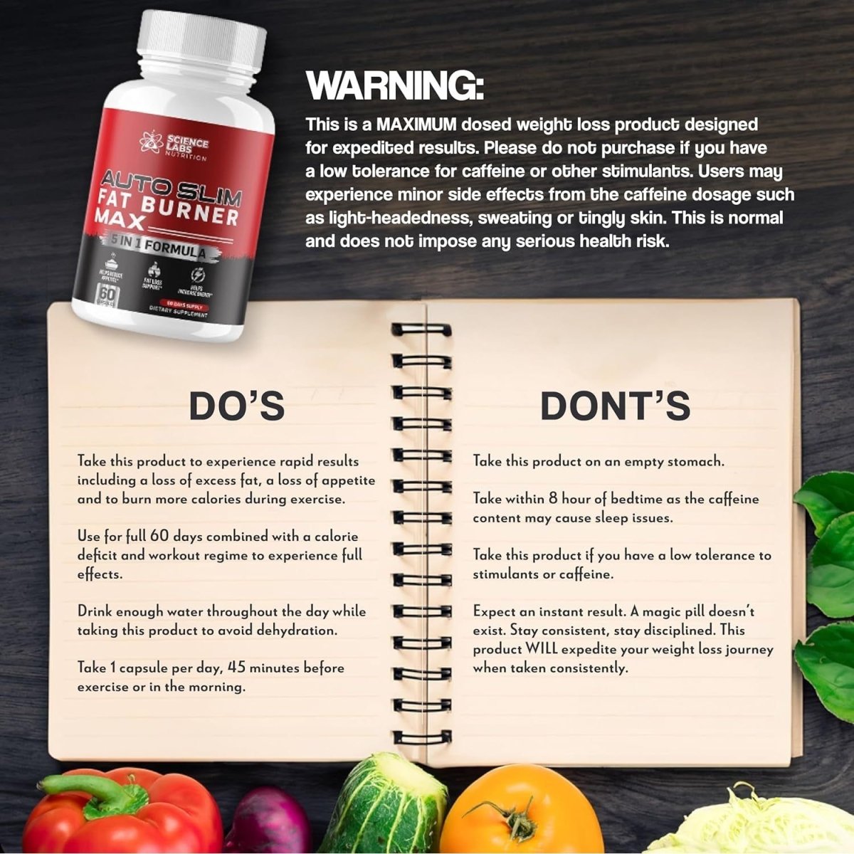 Science Labs | Auto Slim Weight Loss Pills for Women & Men | 60 Capsules - Suppviv