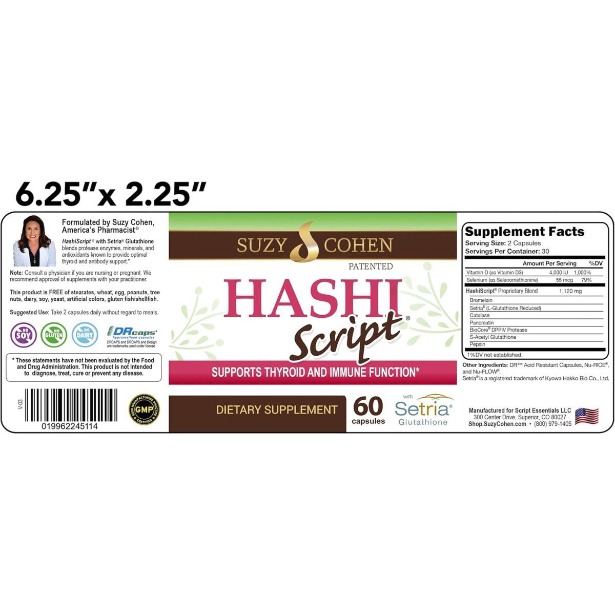 Script Essentials Hashiscript Thyroid & Immune Support Formula 1 PACK - Suppviv