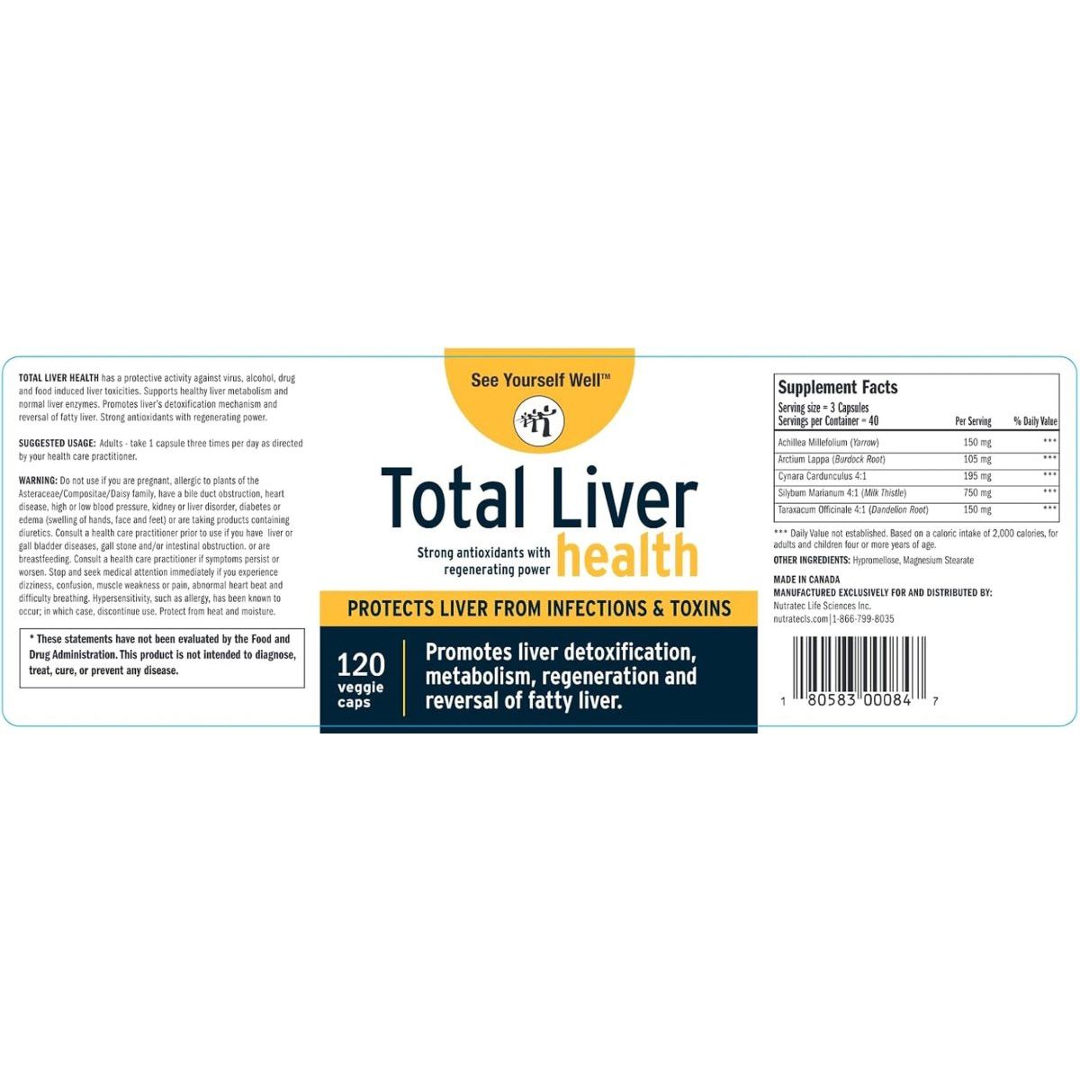 See Yourself Well Total Liver Health: Cleanse, Detox & Repair 1 PACK - Suppviv