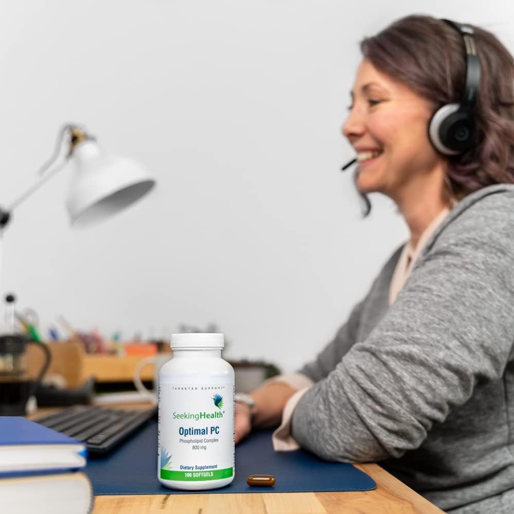 Seeking Health Optimal PC - Support Brain & Liver Health with Choline - 800 Mcg, 100 Softgels - Suppviv