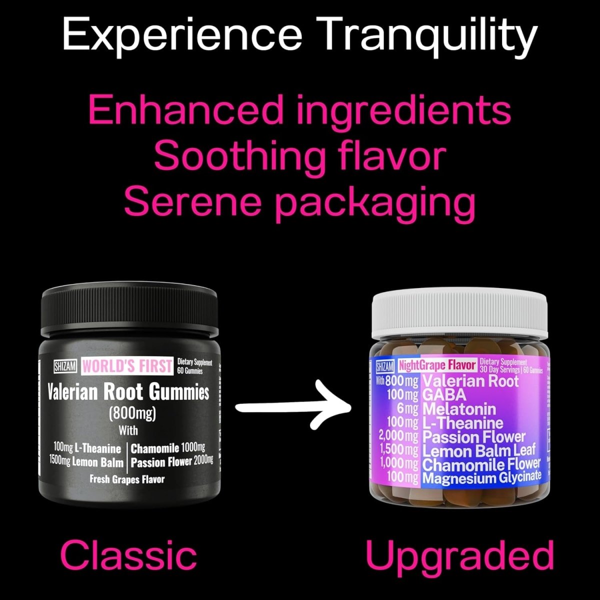 SHIZAM Valerian Root Chamomile Gummies, Aid for Calm & Stress for Kids & Adults - Suppviv