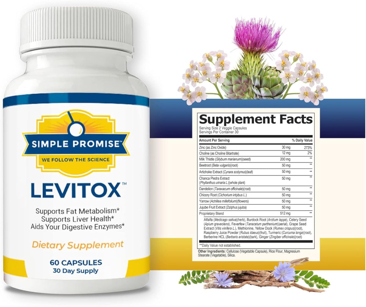 Simple Promise - Levitox - Groundbreaking Weight and Liver Support 60 Capsules - Suppviv