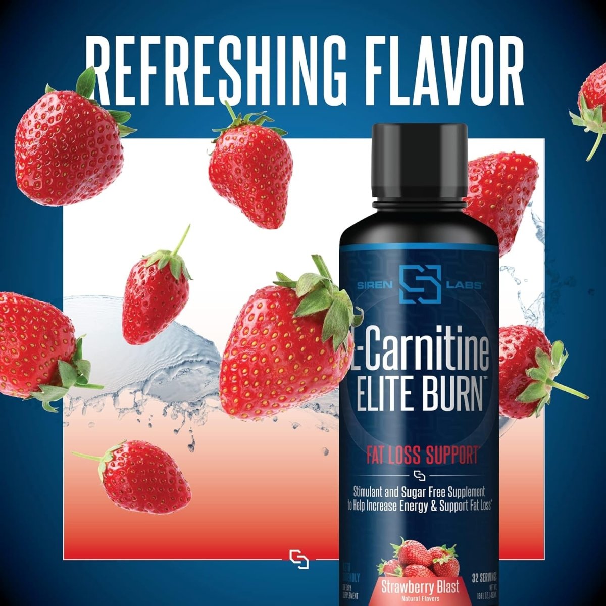 Siren Labs L - Carnitine Elite Burn Liquid Keto Fat Burner and Metabolism Activator (32 Servings) - Suppviv