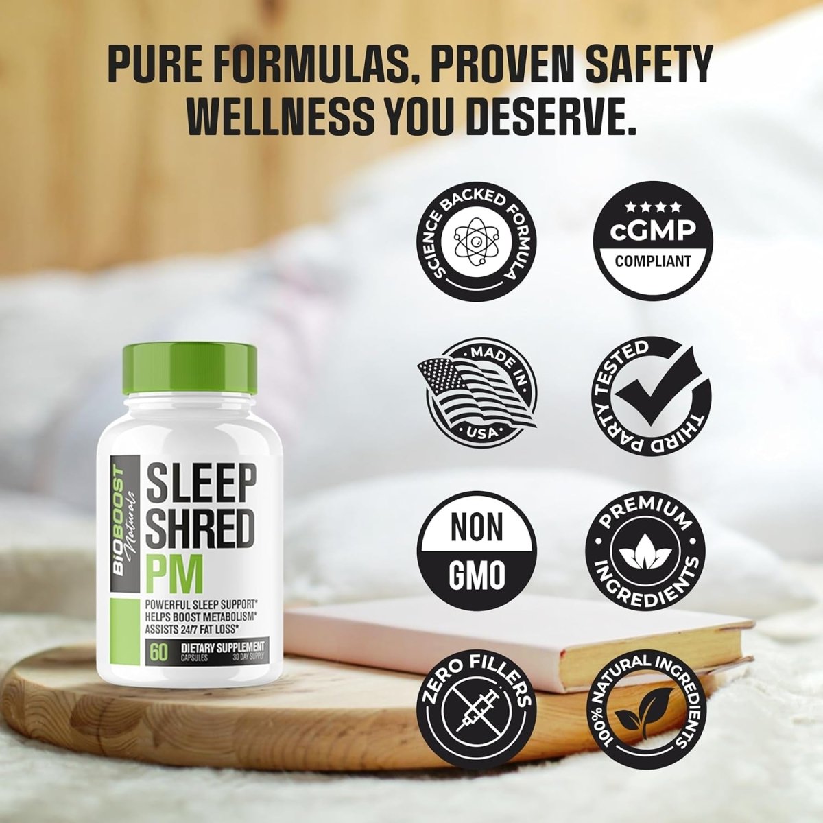 Sleep Shred PM | Night Time Fat Burner Weight Loss Pills + Appetite Suppressant 60 Capsules - Suppviv