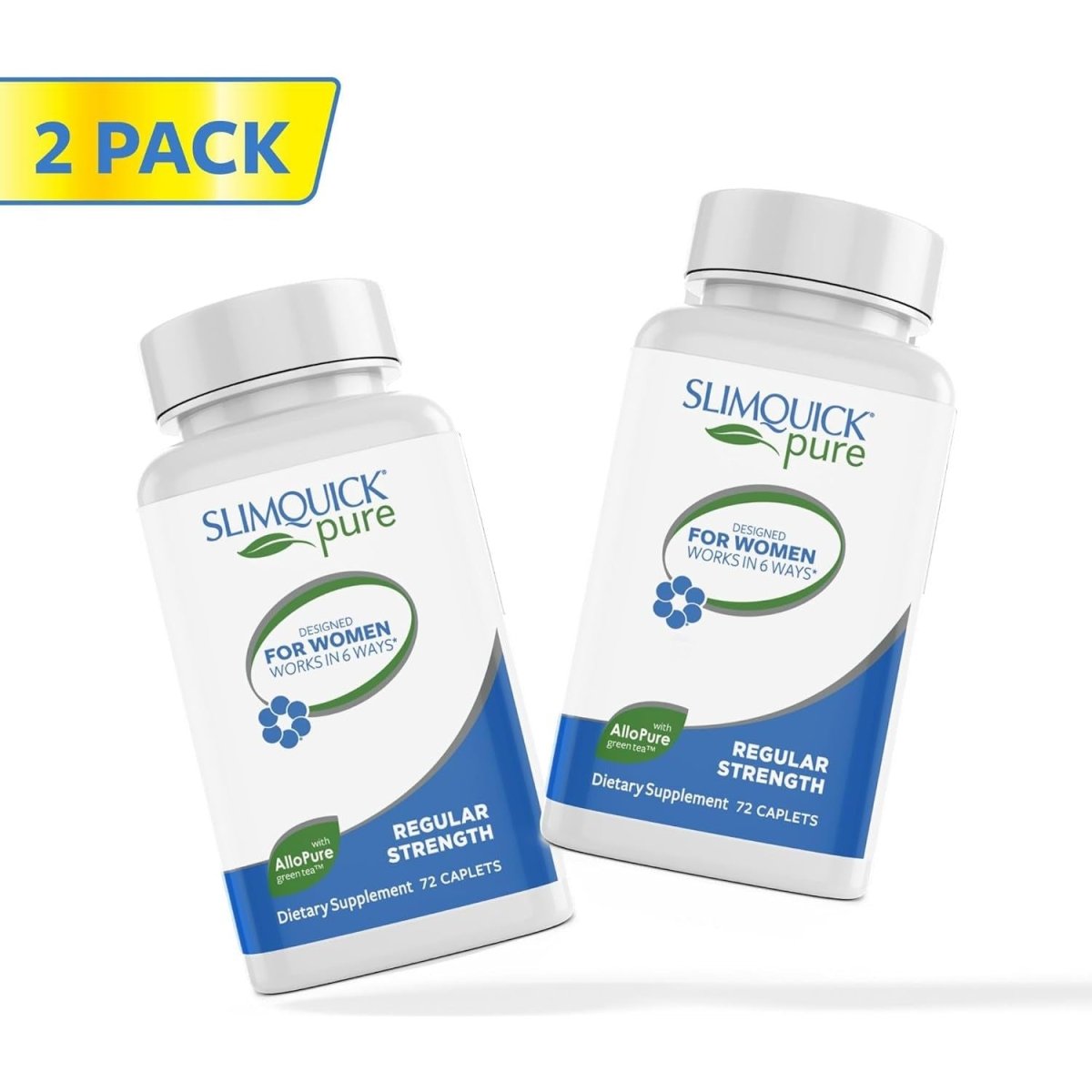 Slimquick Pure 3X Regular Strength Pills for Women to Help Achieve Weight Goals, 2X72 Capsules - Suppviv