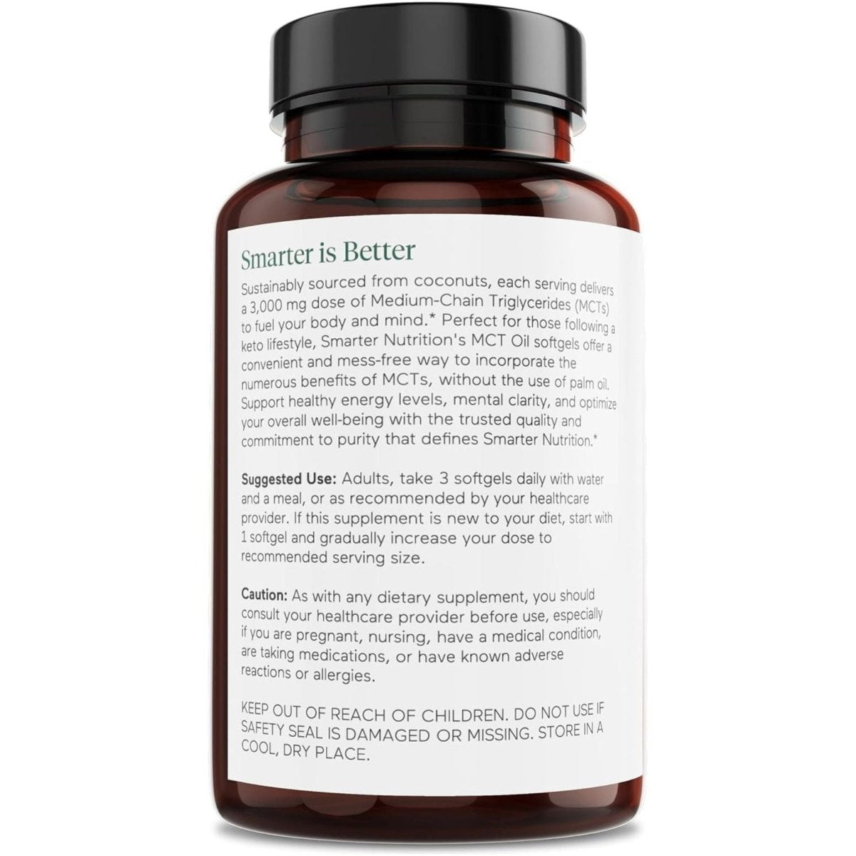 Smarter Nutrition MCT Oil Capsules C8 and C10 - Ketogenic Fuel for Brain & Body, Sustained Energy 90 Count - Suppviv