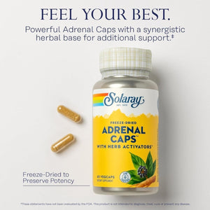 SOLARAY Adrenal Caps - Wellness Support Adrenal Cocktail - 30 Servings - Suppviv