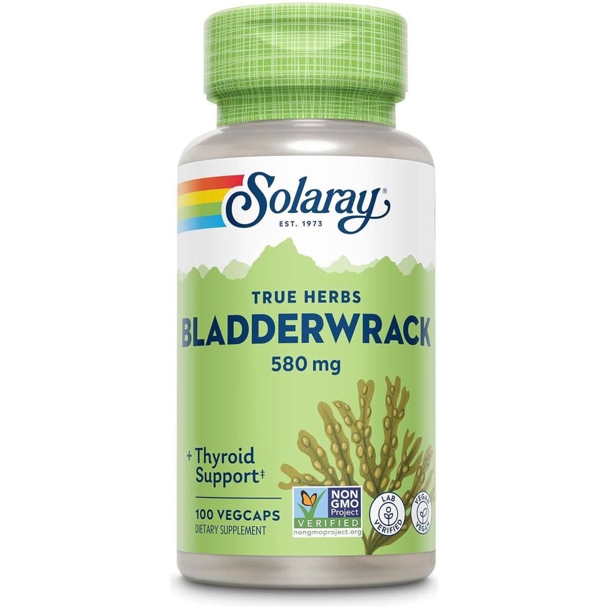 SOLARAY Bladderwrack Seaweed 580 Mg Healthy Thyroid Balance 100 Vegcaps - Suppviv