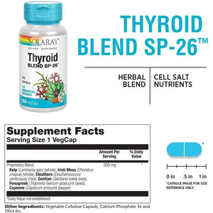 Solaray Thyroid Blend SP - 26 To Help Support Healthy Thyroid Function 100 Capsules - Suppviv