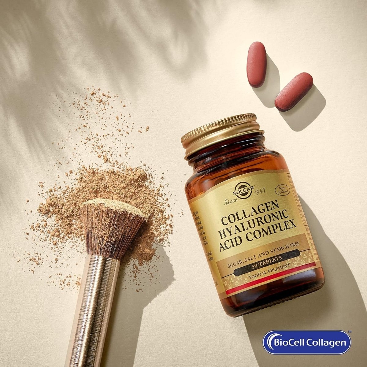 Solgar Collagen Hyaluronic Acid Complex, 30 Tablets - Hydrolyzed Collagen Type 2 - Helps with Fine Lines & Wrinkles - Suppviv