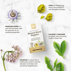 Solgar Sleep & Stress Support - Vegetable Capsules 15 Servings, 30 Count - Suppviv