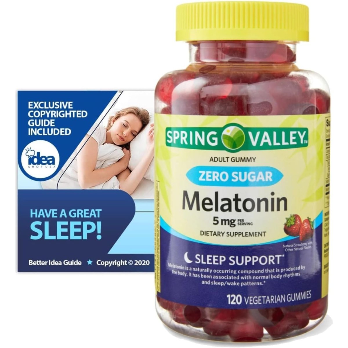 Spring Valley Zero Sugar Melatonin 5 Mg 120 Gummies Sleep Support (1 Pack) - Suppviv