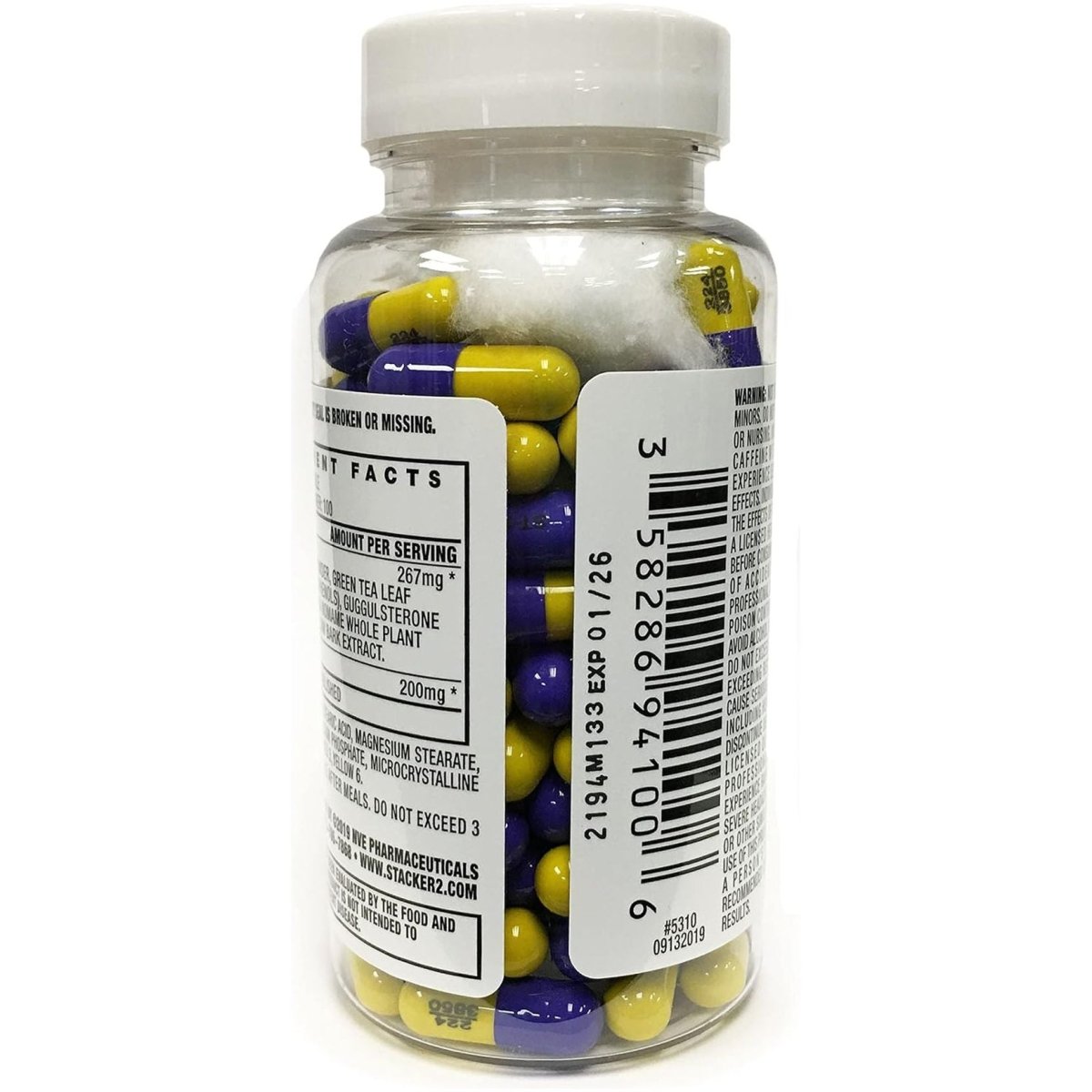 Stacker 2 Fat Burner Capsules, Ephedra Free, 100 - Count Bottle - Suppviv