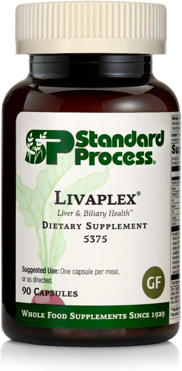 Standard Process Livaplex - Whole Food Bowel, Digestion and Digestive Health, Liver Health and Gallbladder Support (90 Capsules) - Suppviv