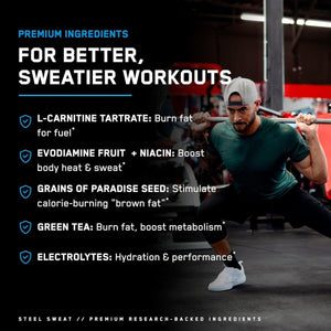 Steelfit Steel Sweat Fat - Burning Pre Workout | Boost Metabolism & Burn Fat| 30 Servings - Suppviv