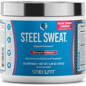 Steelfit Steel Sweat Fat - Burning Pre Workout | Boost Metabolism & Burn Fat| 30 Servings - Suppviv