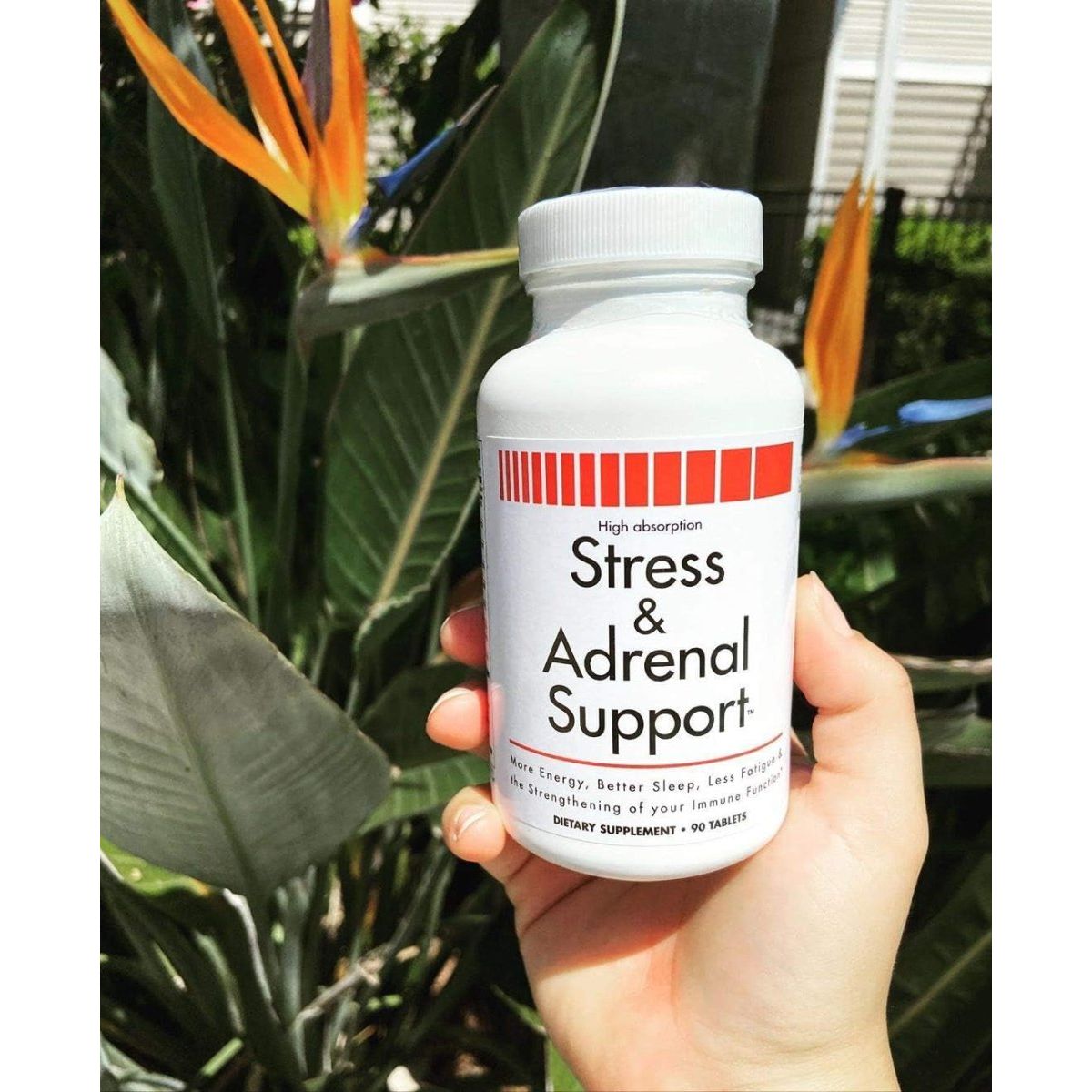 Stress and Adrenal Support - 90 Chewable Tablets - Citrusy Orange Flavor - Easily Digestible - Suppviv