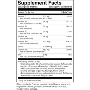 Stress and Adrenal Support - 90 Chewable Tablets - Citrusy Orange Flavor - Easily Digestible - Suppviv