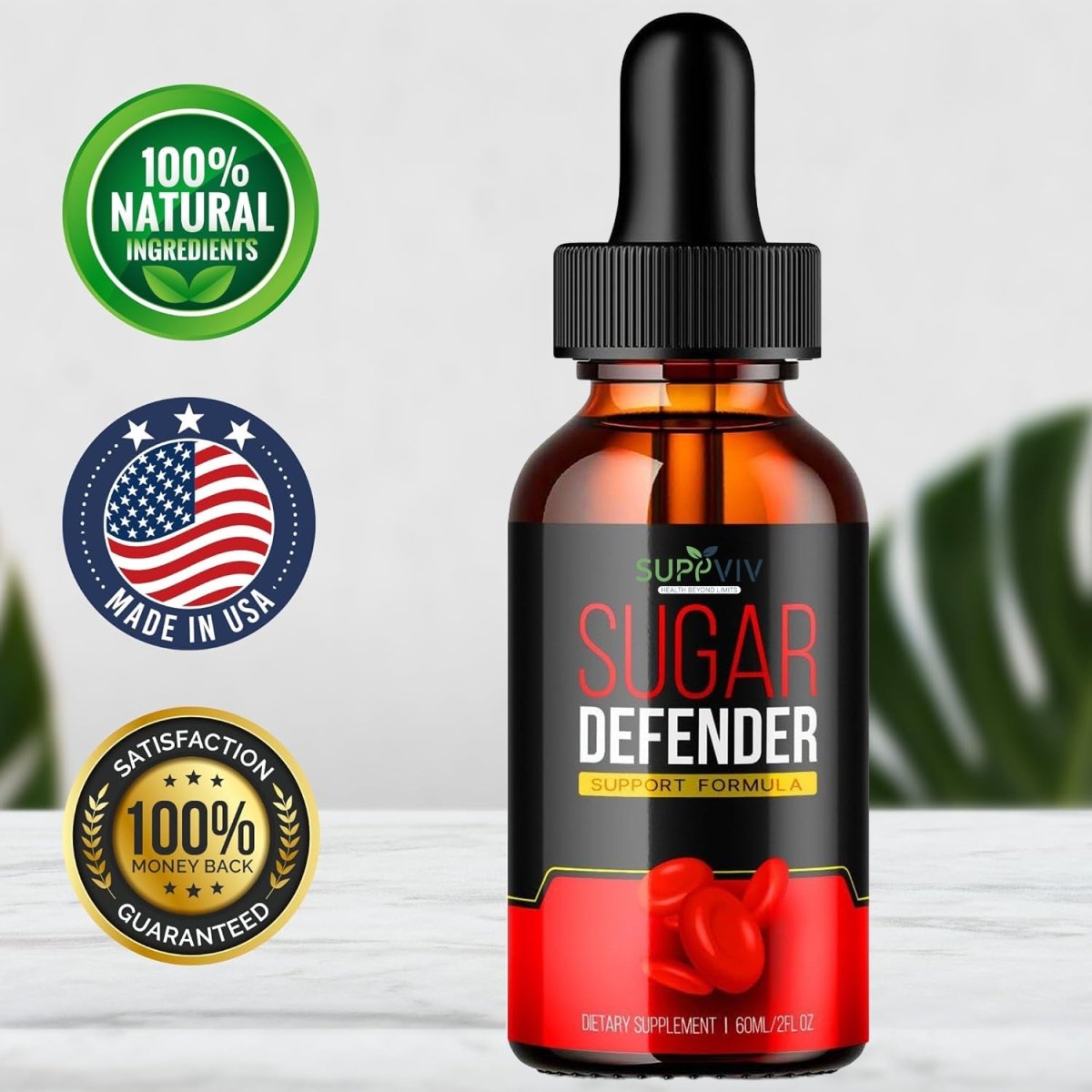 Sugar Defender Drops (Improved Formula) - Sugar Defender 24 Maximum Strength Supplement - Suppviv