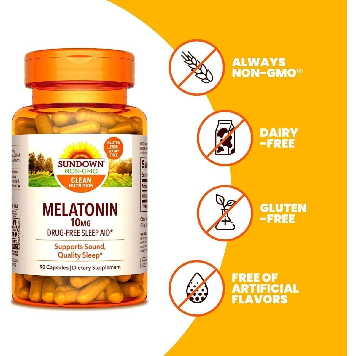 Sundown Melatonin 10 Mg - 90 Capsules - Suppviv
