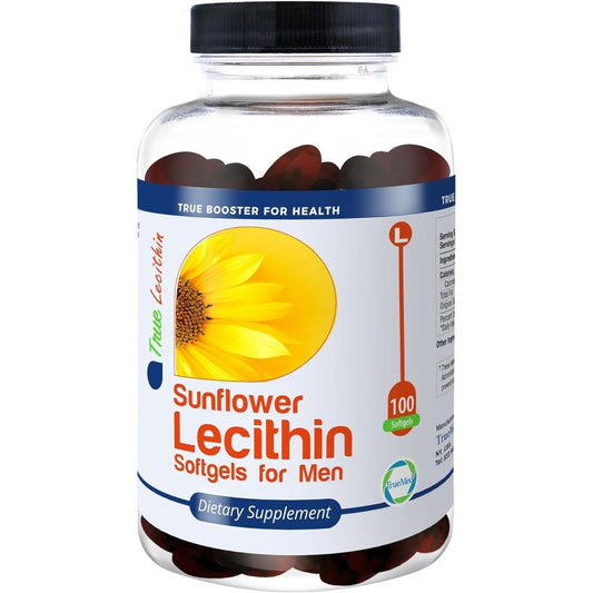Sunflower Lecithin 1200Mg Promotes Cognitive Function Mental Clarity Healthy Cholesterol, and Cardiovascular Health 100 Softgels - Suppviv