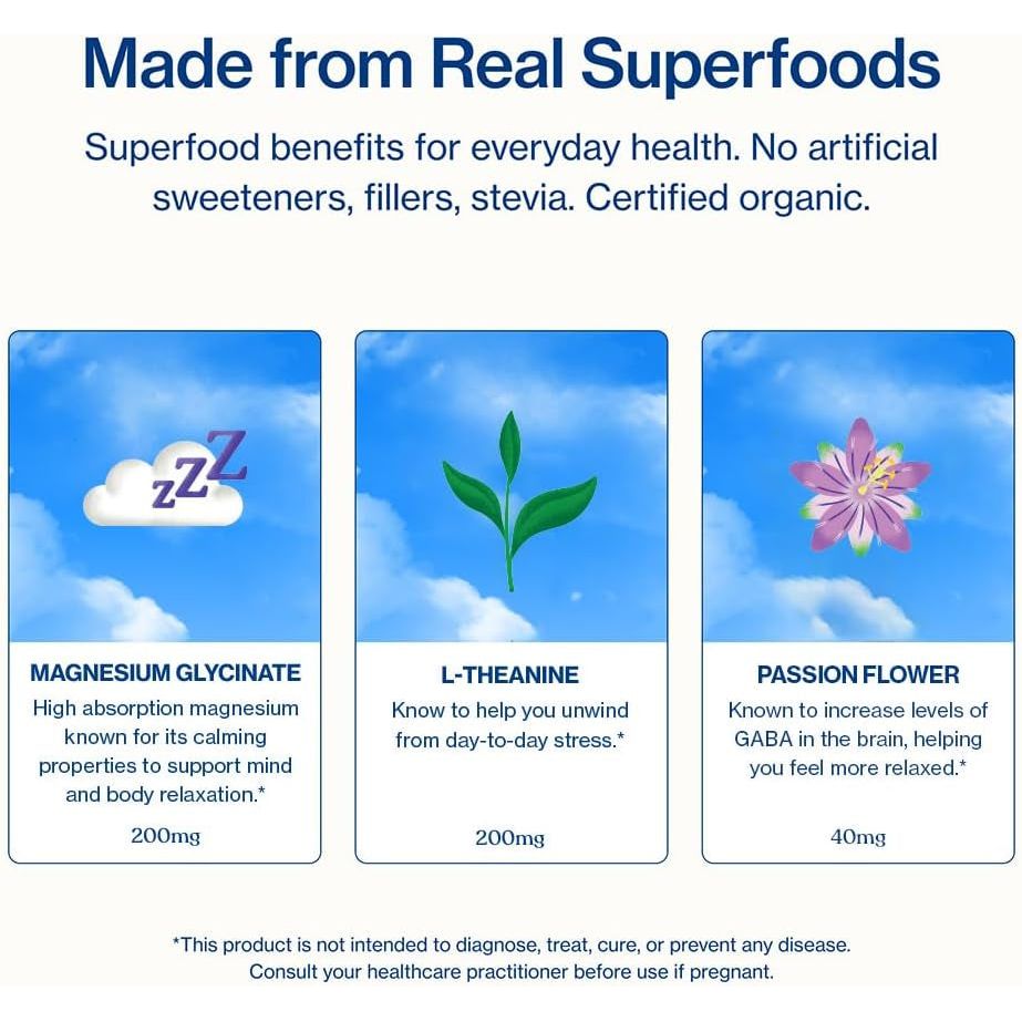 Sunwink Sleep Cozy Lemon Superfood Powder Drink Mix for Relaxation 4.8 Oz, 15 Servings - Suppviv
