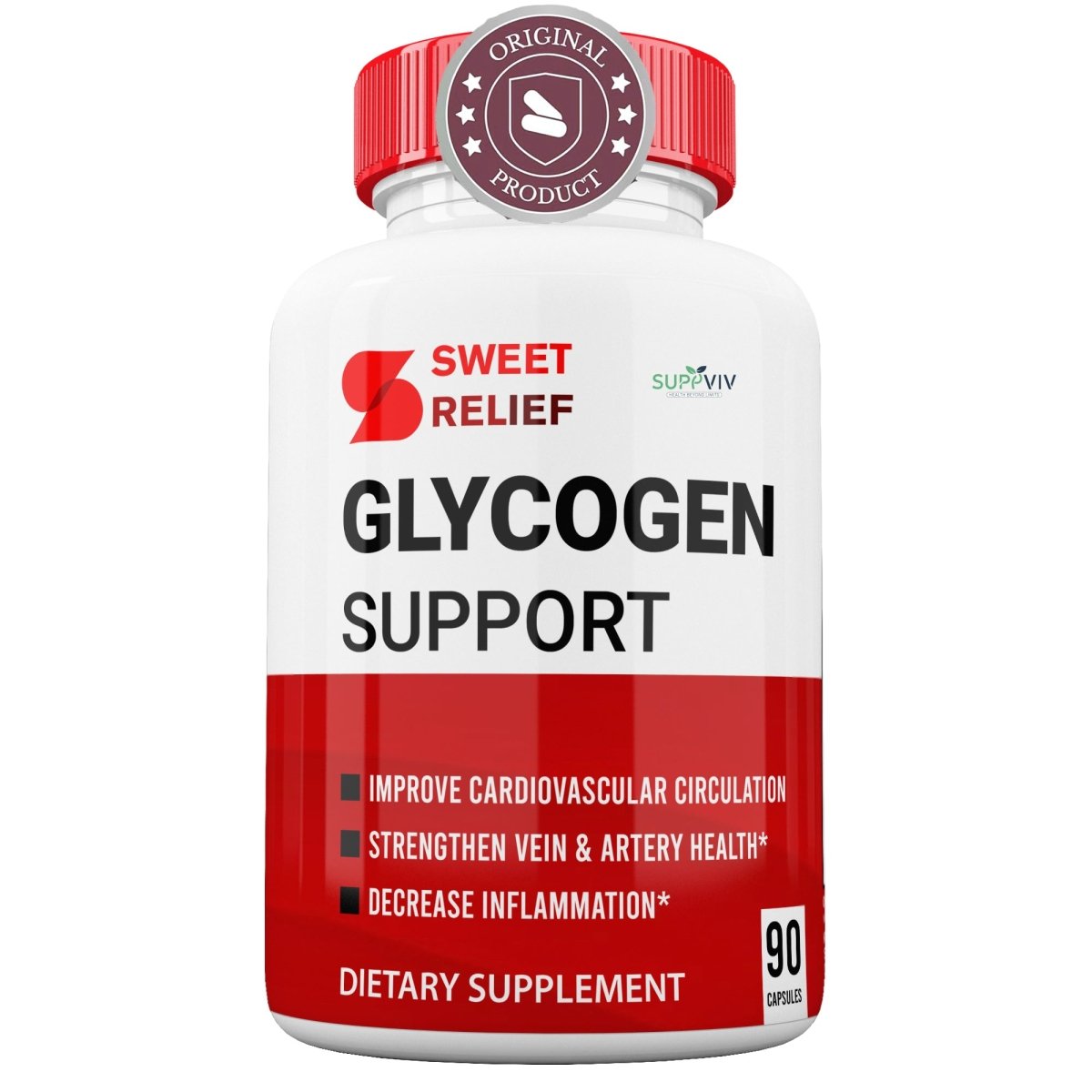 Sweet Relief Glycogen Support Blood Flow Support (Improved Formula) 90 CAPSULES - Suppviv