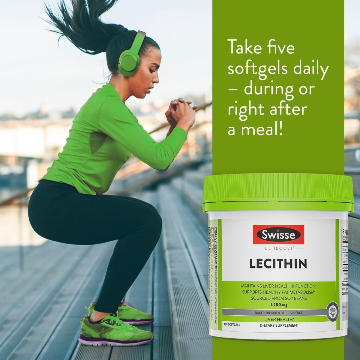 Swisse Soy Lecithin 1200Mg Softgels Capsules | Maintains Liver Health and Function 180 Softgels - Suppviv