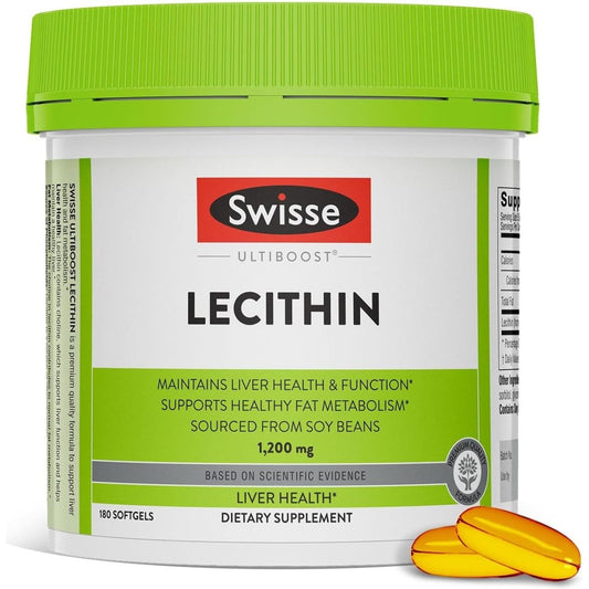 Swisse Soy Lecithin 1200Mg Softgels Capsules | Maintains Liver Health and Function 180 Softgels - Suppviv