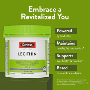 Swisse Soy Lecithin 1200Mg Softgels Capsules | Maintains Liver Health and Function 180 Softgels - Suppviv