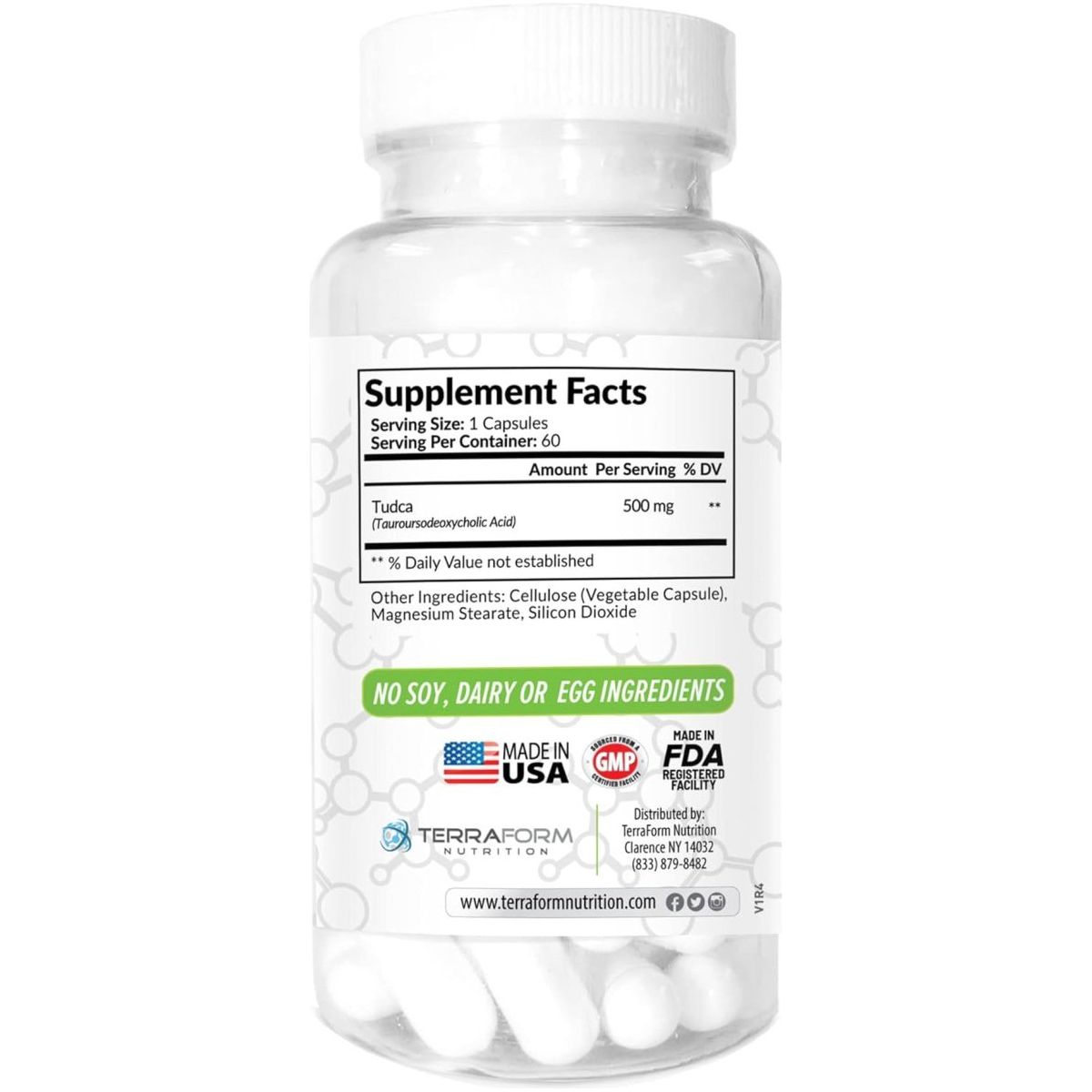 Terraform Pure TUDCA (Tauroursodeoxycholic Acid) - 500Mg 60 Capsules - Suppviv