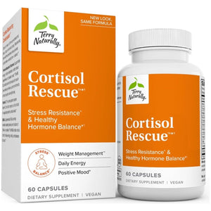 Terry Naturally Cortisol Rescue - Adrenal Health & Energy Support Supplement - 60 Capsules - Suppviv