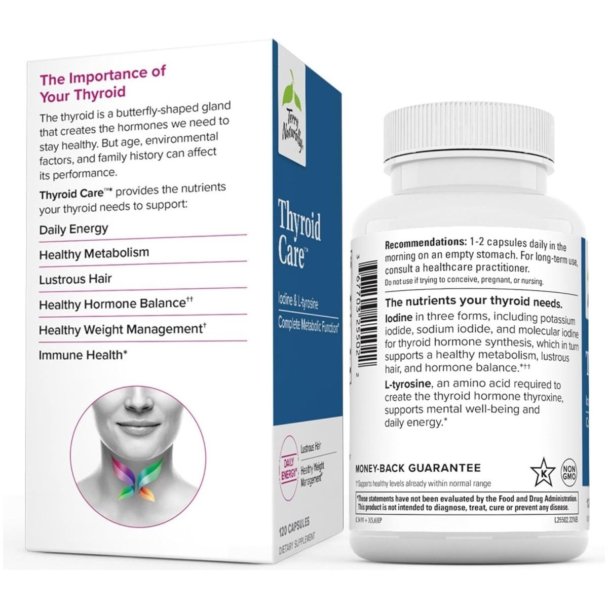 Terry Naturally Thyroid Care - Complete Metabolic Function 120 Capsules - Suppviv