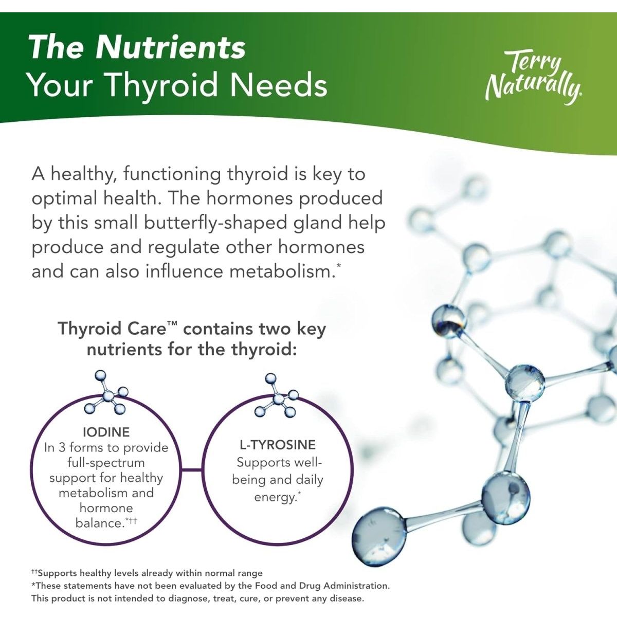 Terry Naturally Thyroid Care - Immune Health & Energy Support Formula 60 Capsules - Suppviv