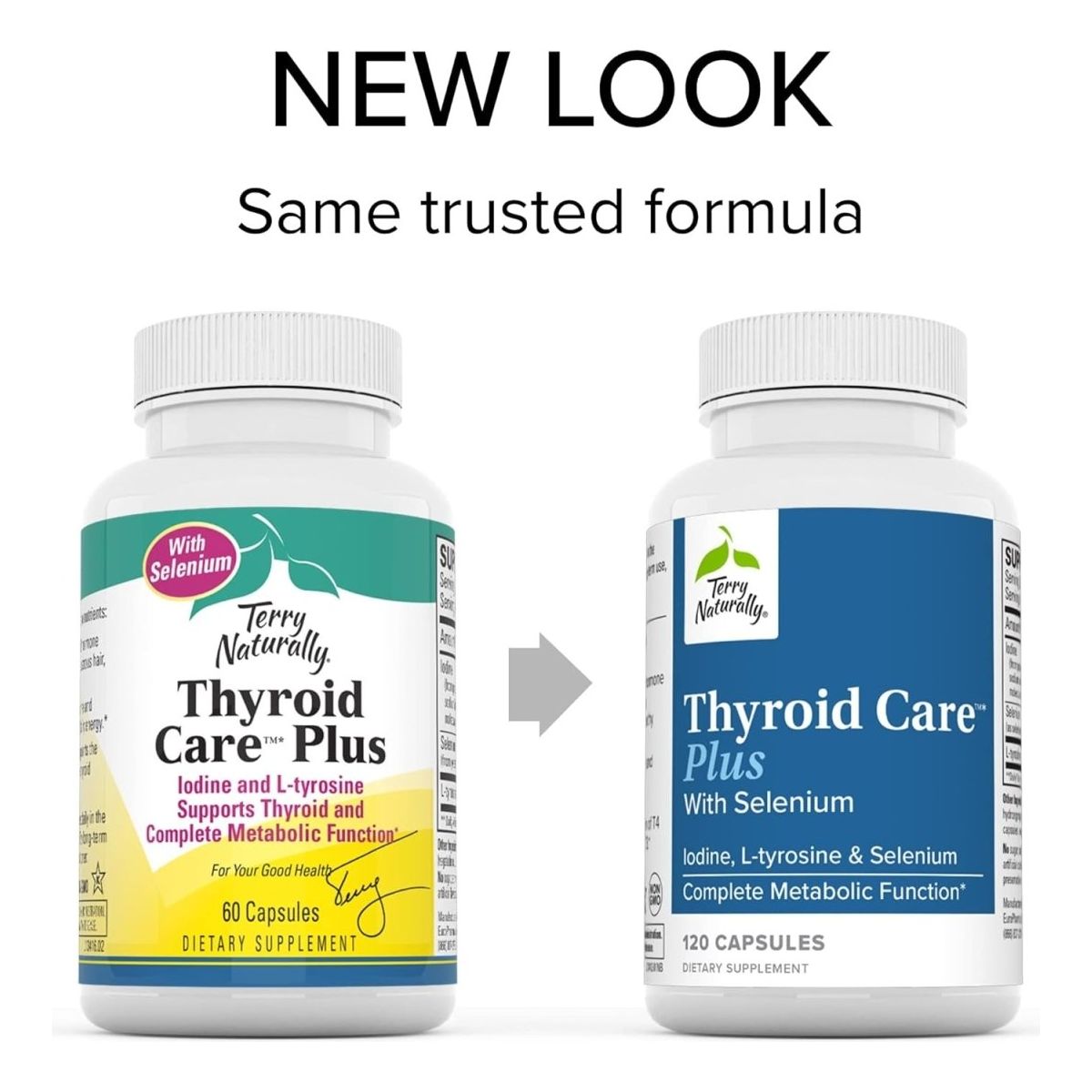 Terry Naturally Thyroid Care plus - Supplement for Energy & Healthy Hair Support 120 Capsules - Suppviv