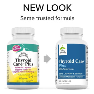 Terry Naturally Thyroid Care plus - Supplement for Energy & Healthy Hair Support 120 Capsules - Suppviv