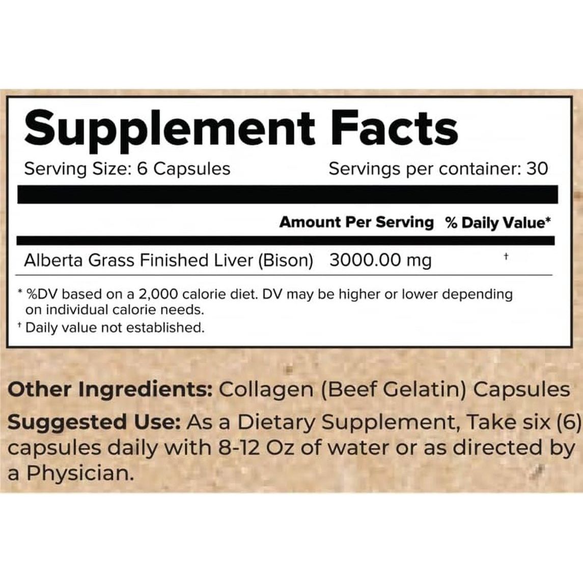 The Wellness Company Bison Liver Supplement Capsules |180 Collagen Capsules| - Suppviv