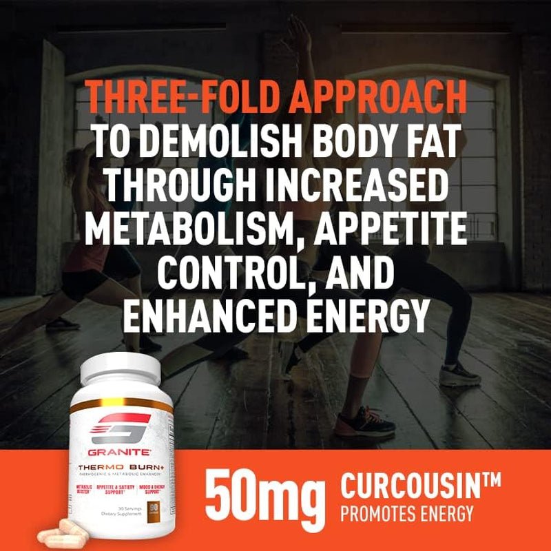 Thermo Burn+ by Granite® for Thermogenic, Metabolic, Mood & Appetite Support (90 Capsules) - Suppviv