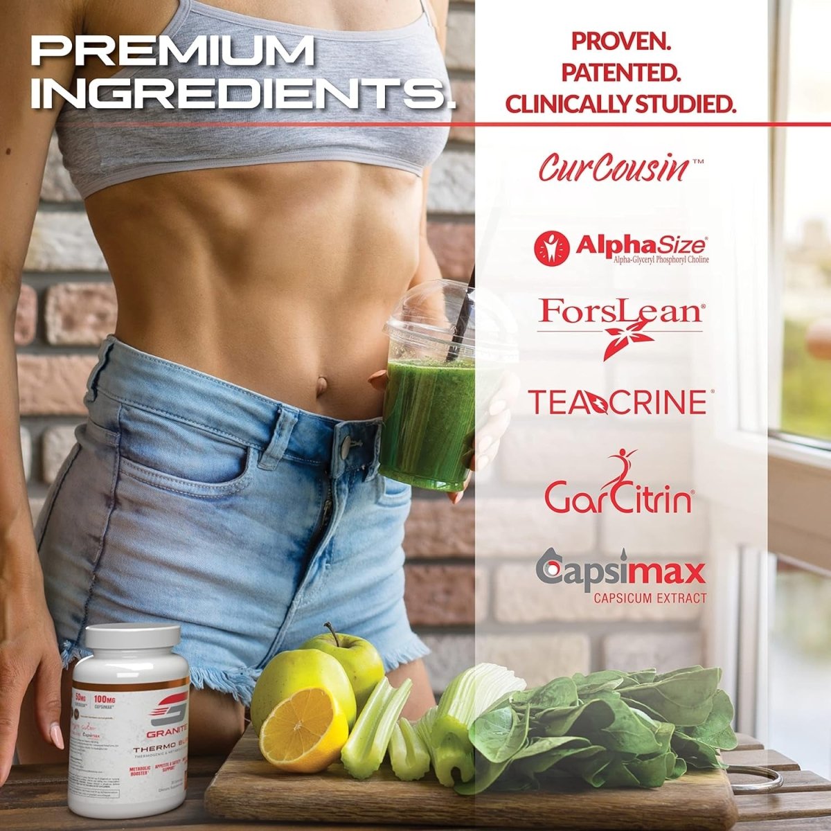 Thermo Burn+ by Granite® for Thermogenic, Metabolic, Mood & Appetite Support (90 Capsules) - Suppviv