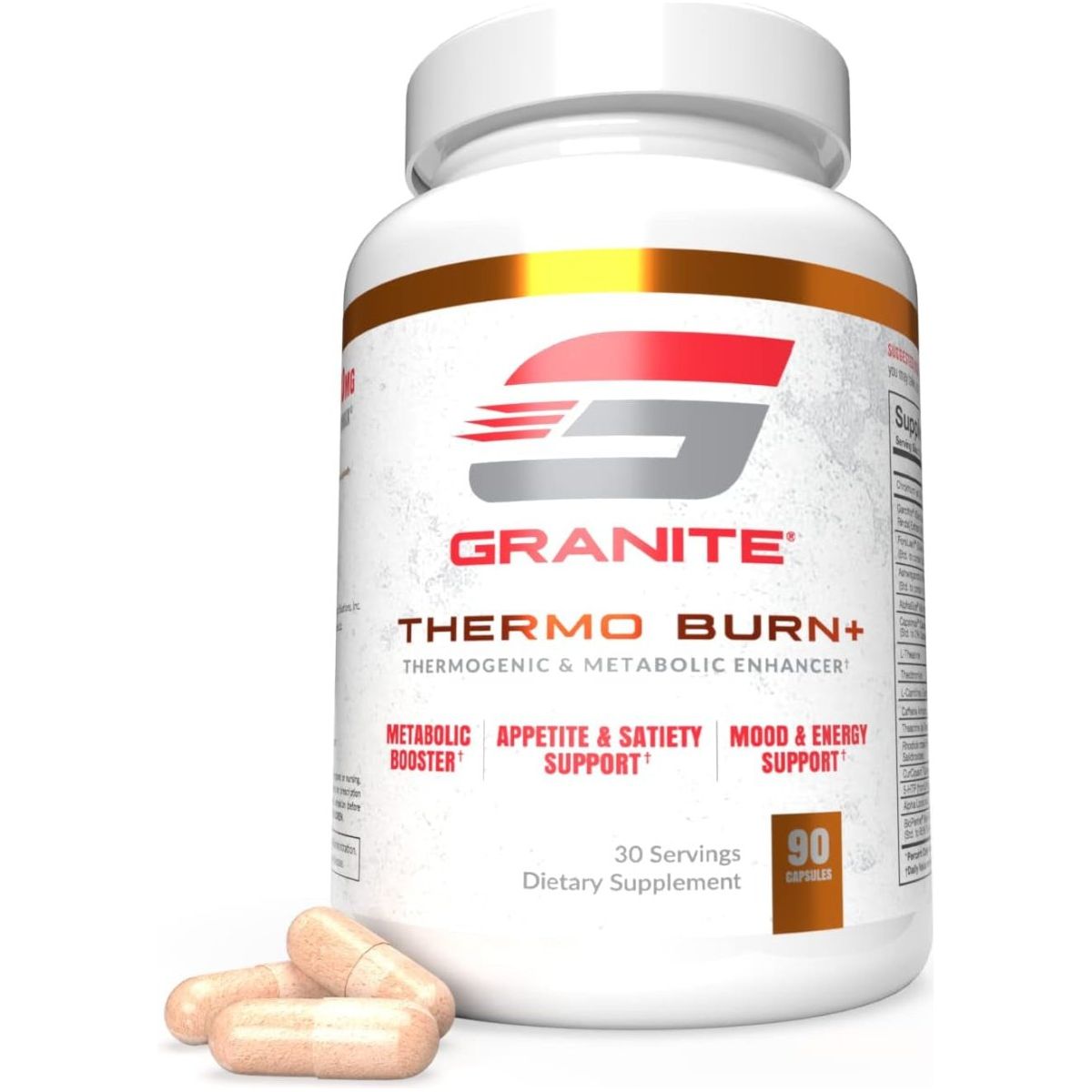 Thermo Burn+ by Granite® for Thermogenic, Metabolic, Mood & Appetite Support (90 Capsules) - Suppviv